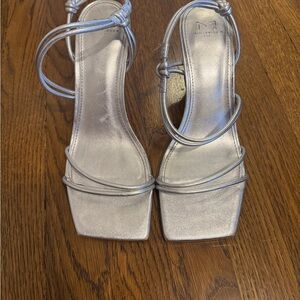 Marc Fisher Silver Strappy Heels